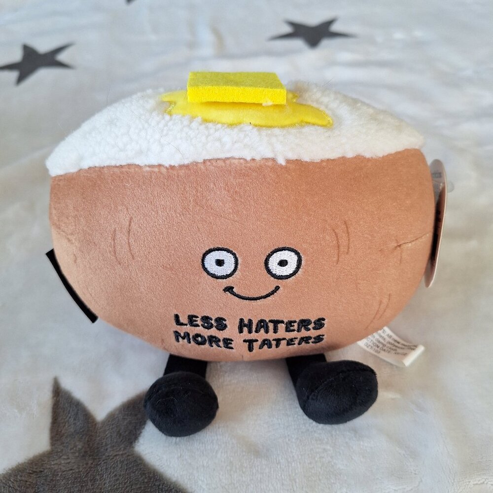 NEW‎ Punchkins Baked Potato Plush Less Haters More Taters 7" Funny Novelty Gift